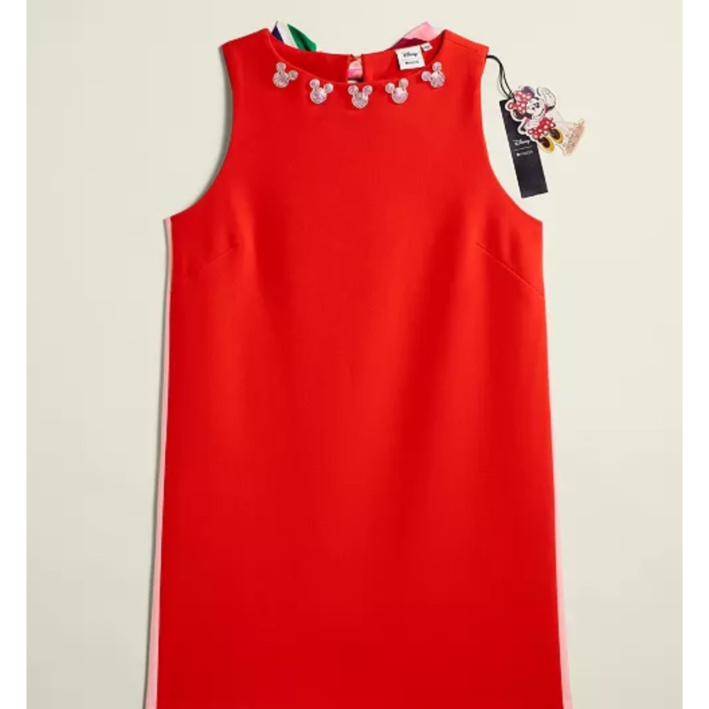 Disney Mini Dress With Sparkling Minnie Mouse Shaped Rhinestones/ Colorful Bow